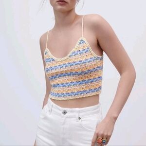 Zara Vibrant Multicolor Knit Crop-top